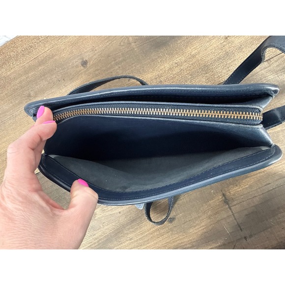 Vintage Coach Navy Blue Legacy Leather Crossbody Bag Timeless Classic Minimalist - Picture 12 of 16